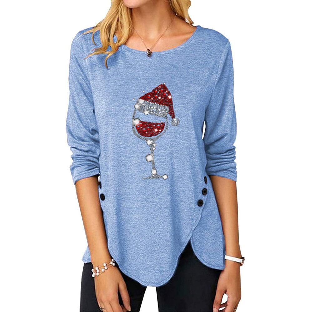 Tops for Women Dandelion Printing T Shirts Round Neck Solid Color Short Sleeve Button Irregular Hem Blouses Tunic Tee