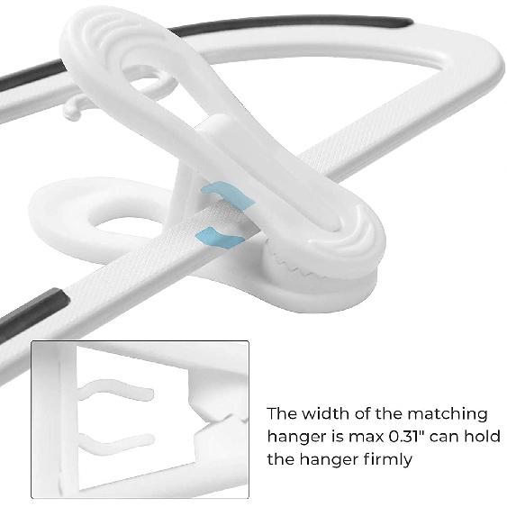 30 Pack White Hanger Clips for Hangers, Multi-Purpose Strong Pinch Easily Clip On Clothing Pants Hangers, Plastic Finger Clips for Home