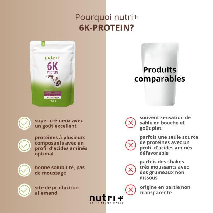 NUTRI-PLUS SHAPE &amp; SHAKE 6K PROTEIN - Poudre de protéines végétaliennes - CHOCOLAT - PROTEINES - 1000g