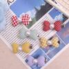 Korean Style Plaid Pearl Bow Hair Clips for Children - Side Bang Duckbill Clips