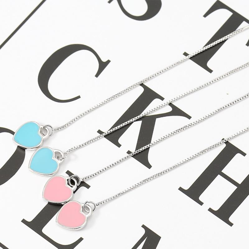 Cercei Lungi Pink Love pentru Femei, Personalizați cu Inimă Piersică