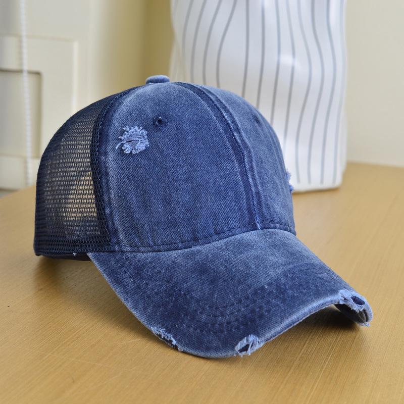 Neue Unisex Retro Uni Baseballkappen Gebrochener Stil Atmungsaktiv Sonnenschutz Lässig Trucker Caps Vielseitig Einfach Mode Netz