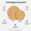 Set of 2 Round Tabletops in Natural Wood Look – diameter 70 cm + diameter 50 cm, 1.8 cm Thick, Melamine-Coated, Tabletops Only without Frame