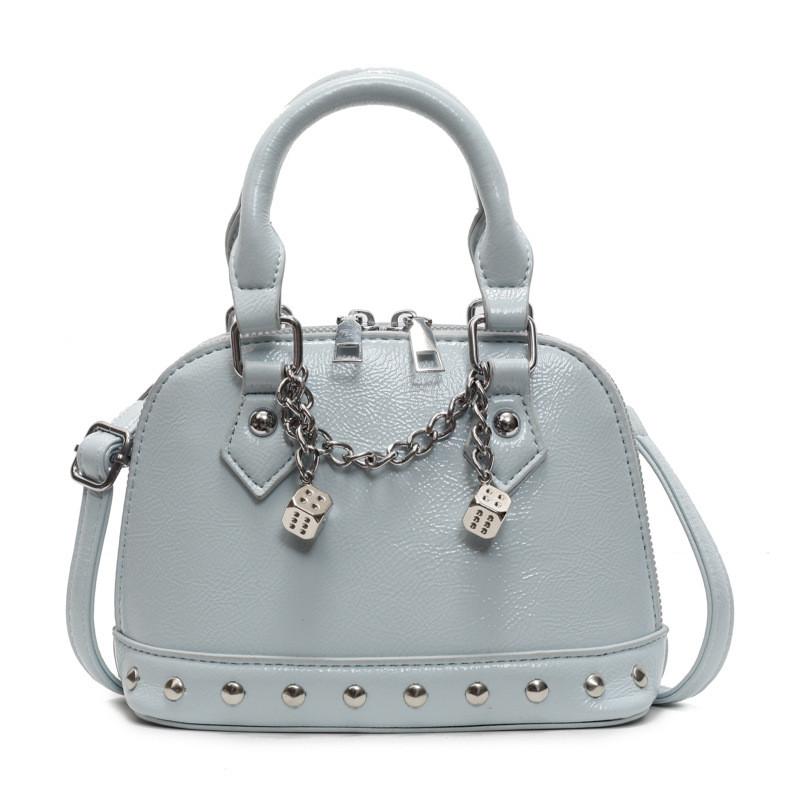 Modern Crossbody Shell Bag With Chain Strap And Rivet Details For Outings Casual