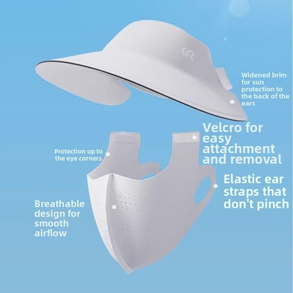 Ice Silk Material Full Face Cover UV Protection Sunscreen Hat Mask New Sun Cap and Mask  Summer Use