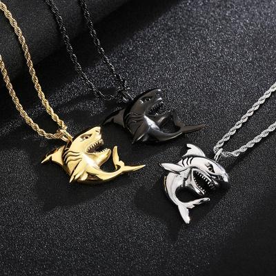 Kalen Stainless Steel Shark Pendant Necklace for Men High Quality Charm Women's Choker Trend Jewelry 3 Color Souvenir Gifts