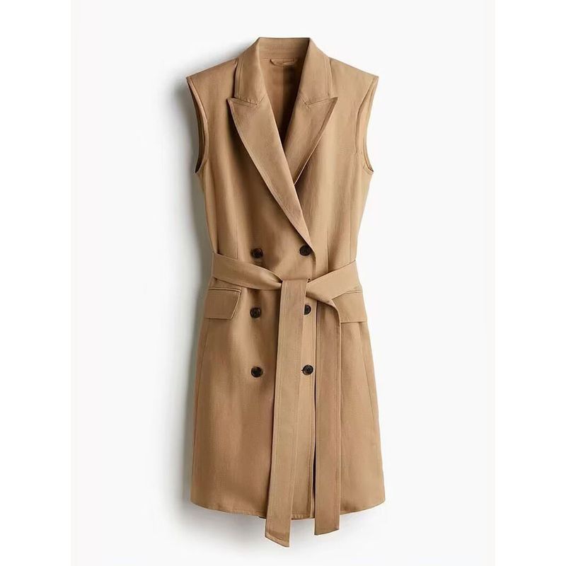 

Za2025 Summer New Women clothes Versatile Fashion Temperament Commuter Business Blend Suit Dress 1212380 Beige M