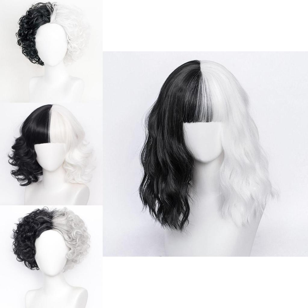 Elegant Cruella Cosplay Wig Short Hair High Temperature Fiber For Women