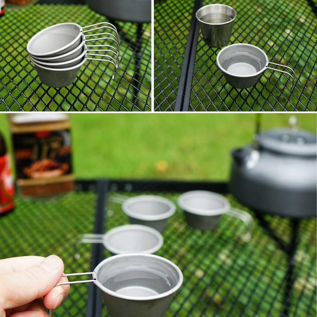 Water Cup 304 Stainless 50ml Camping Drink Mug Portable Foldable Wine Cup for Outdoor