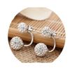 1 Paar Versilberte Kristallkugel-Ohrringe, Exquisite Und Vielseitige Mode-Ohrringe Und Ohr-Accessoires Mit Einem Nach Hinten Hängenden Design