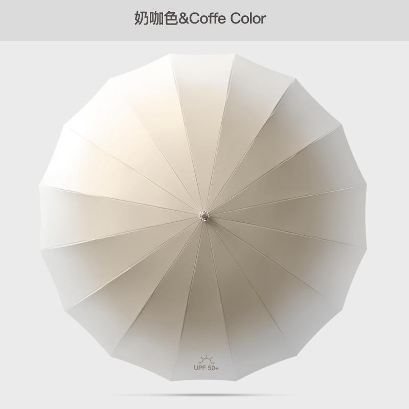 

Новый виниловый солнцезащитный зонт 16K автоматический прямой стержень зонт с постепенным изменением цвета кожаный зонт с изогнутой ручкой