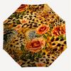 1 Stück Leopardenmuster Blumen Schirm - 8 Rippen verstärkt Tragbar Faltbar Reise Geeignet für alle Jahreszeiten Outdoor Tägliche Nutzung -J0417
