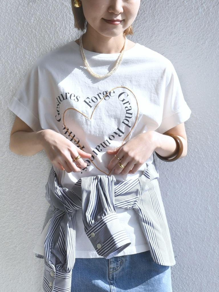 Ships for Women Variation Logo Embroidered Print Tee 312312867 White One Size Web-Exclusive Hand-Washable