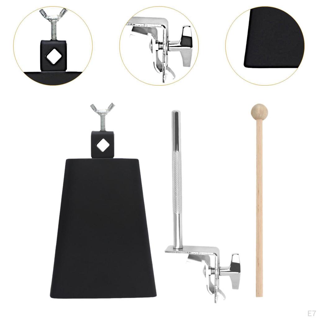 Dzwonek krowi Dzwonek krowi z zaciskiem do pedałów bębna basowego 6" Metalowe akcesoria Instrument muzyczny