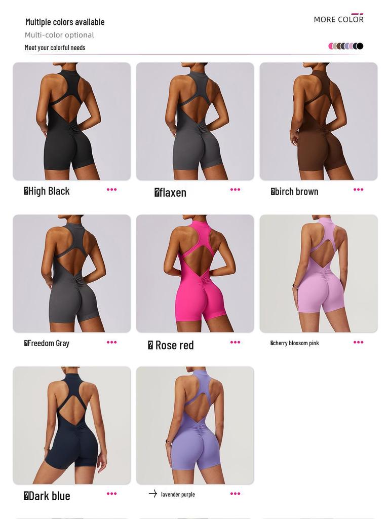 Women's Spring High-Intensity Sports Yoga Bodysuit - Beautiful Back, Hip-Lifting, Tight-Fitting with Zipper