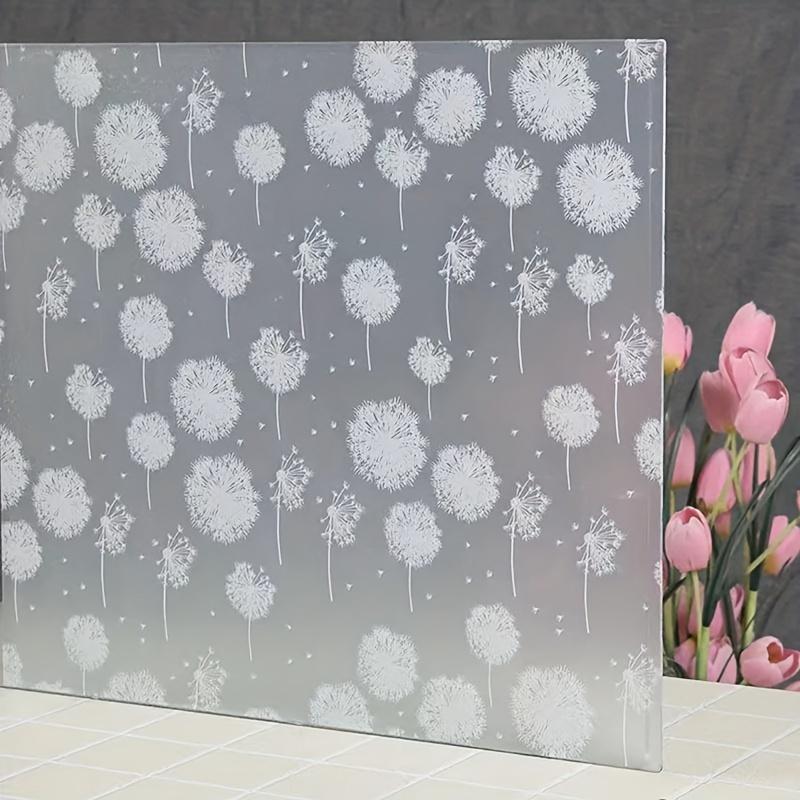 1 Roll of Self-adhesive Dandelion Window Privacy Film Heat Control UV Protection, Opaque Window Stickers, Doors and Windows Special Film