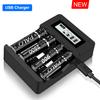 PALO Battery Charger for 1.5V AA AAA Li-ion Rechargeable Battery 4 Slots Charger for 1.5v Aa Aaa Battery with LCD Display