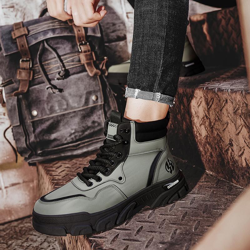 Fashion CYYTL Men Boots Leather Casual Shoes Outdoor Platform Walking Fashion Luxury Designer Ankle Work High Top Sneakers Cowboy Winter