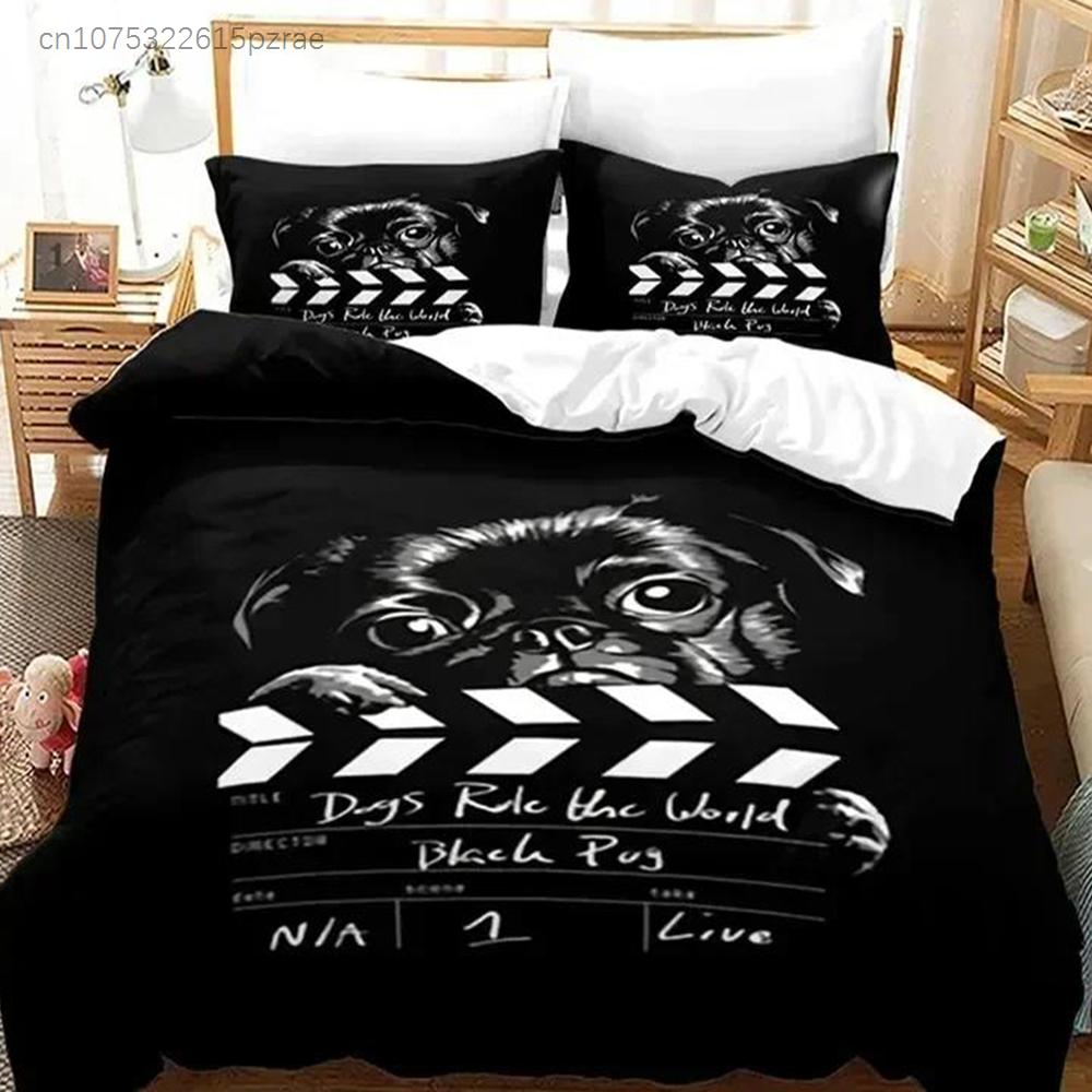 Cute Dog Lovely Puppy Pet Bedding Set 3D Printed Suitable For Bedroom Duvet Cover Set With Pillowcases Kids Home Textile