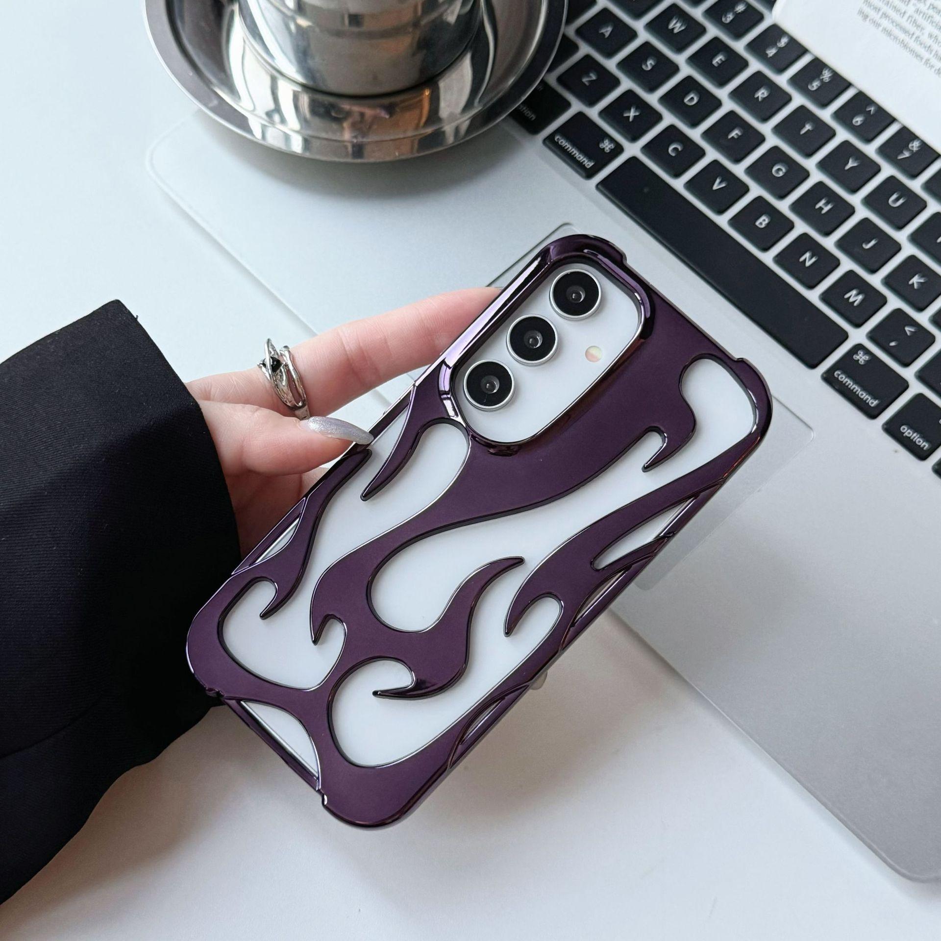 Electroplating hollow flame mobile phone case Samsung S11ULTRA heat dissipation A11 large hole A11/A11/A11 S22