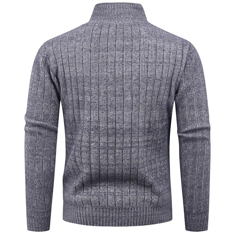 Sweater Men's Autumn and Winter New Style Men's Fashion Trend Semi-zipper Sweater Men's Knitted Sweater