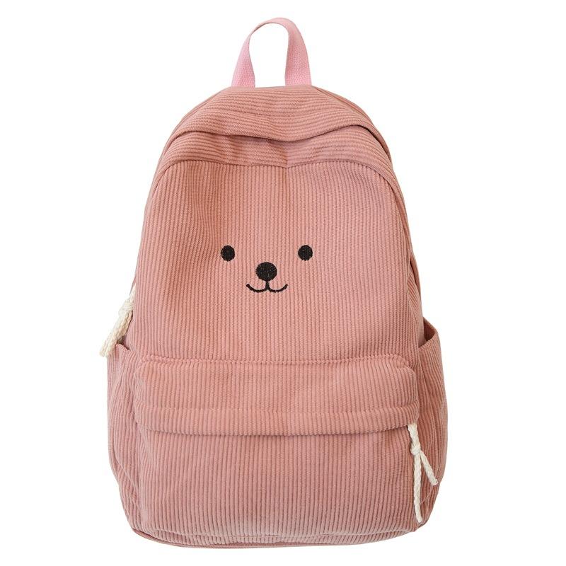 

Вельветовый милый школьный рюкзак для девочек-подростков, простой универсальный рюкзак для студенток колледжа, рюкзак в стиле мягкой сестры розовый