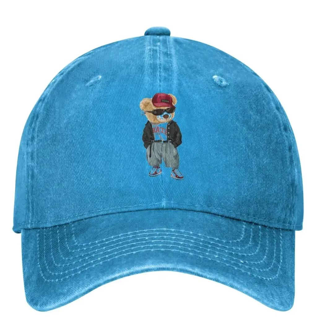 Stay Cool Boy Washed Baseball Cap Animals Bear Print Classic Trucker Dad Hat Summer Women Unisex Outdoor Sport Baseball Caps