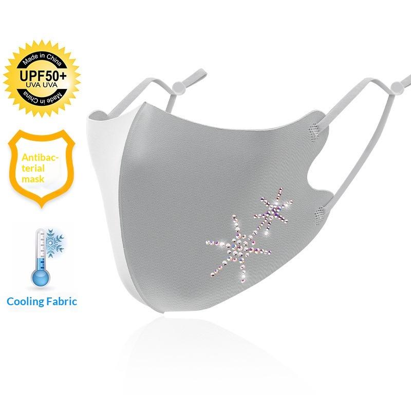 

Summer Breathable Ice Silk Mask Anti-Uv Traceless Sunscreen Mask Face Veil Four Seasons Dustproof Riding Face Mask Sunshade серый