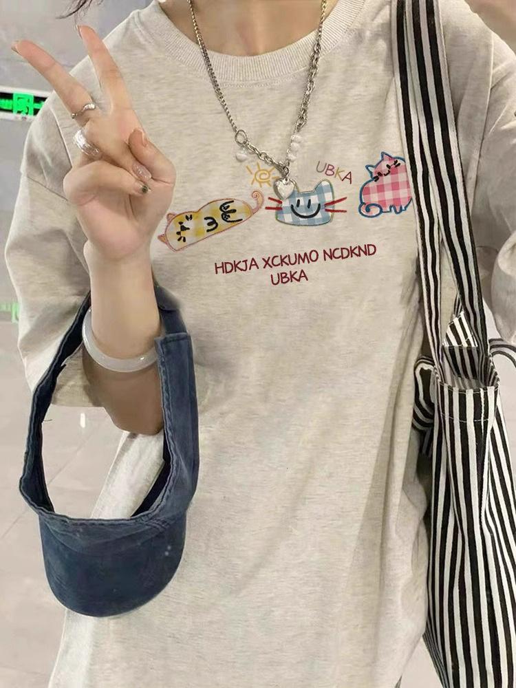 Women's Retro Cotton Loose-Fit Short-Sleeve T-Shirt, Summer 2025 Trend