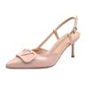 Classic Nude Patent Leather High Heels Commuter Women's Shoes Pointed French Sandals