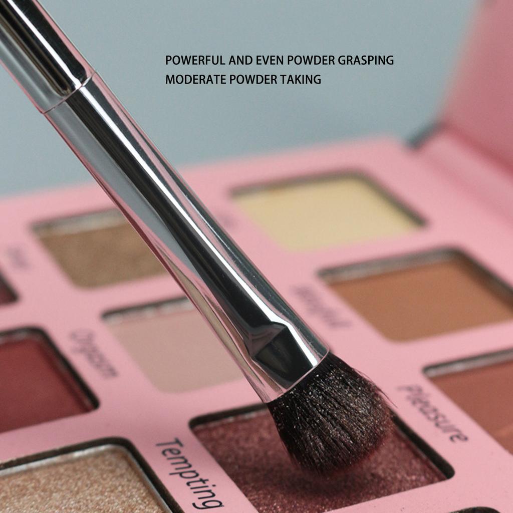 2pcs Double Ended Eyeshadow Brush Set Silver Makeup Soft Fiber Hair Nose Contour Brush Cosmetic Tool