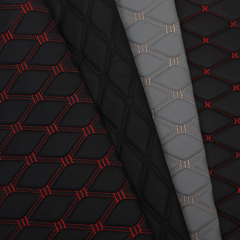 Diamond Pattern Quilted Leather Car Seat Cover & Mat