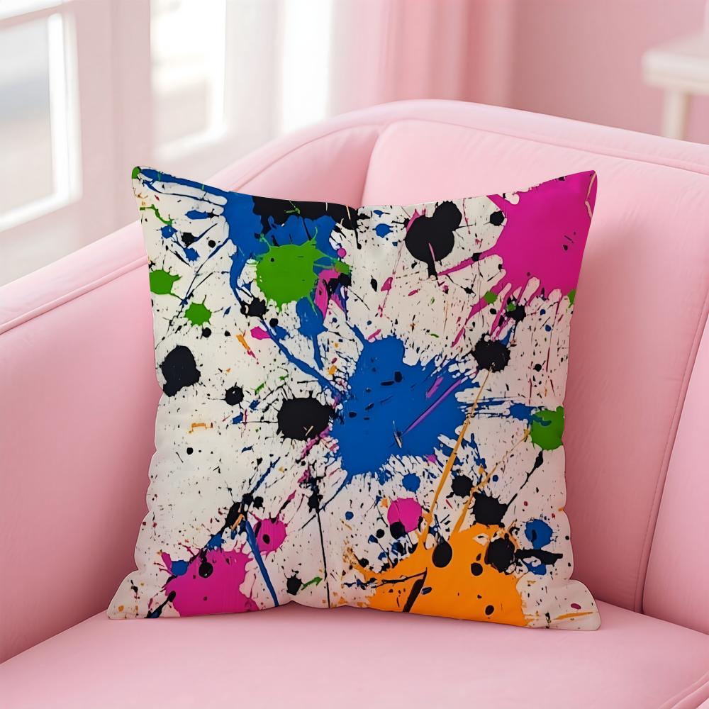 

PPollock Cushion Cover Pillow Case Soft Friendly Fabric Concealed Zipper 30X30cm