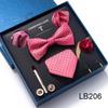 Men's 8-Piece Formal Accessory Set: Bow Tie, Corsage, Brooch, Cufflinks for Weddings.