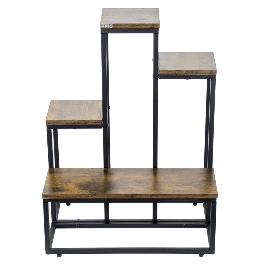 Stojící květinový stojan na květiny a rostliny, kovový loft, 6 květináčů, industriální, 68 cm