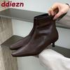 Fashion Footwear Low Heel Women Ankle Stretch Boots Female Casual Fashion Pointed Toe Modern Ladies Short Boots Pumps Shoes