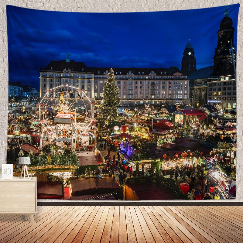 Christmas Tree Decoration Printed Pattern Tapestry Home Living Room Bedroom Wall Background Cloth Tapestry