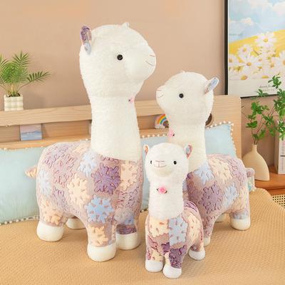 Cute Snowflake Alpaca Doll Sweet Girl Heart Sleeping Pillow Large Doll Gift Home Ornament