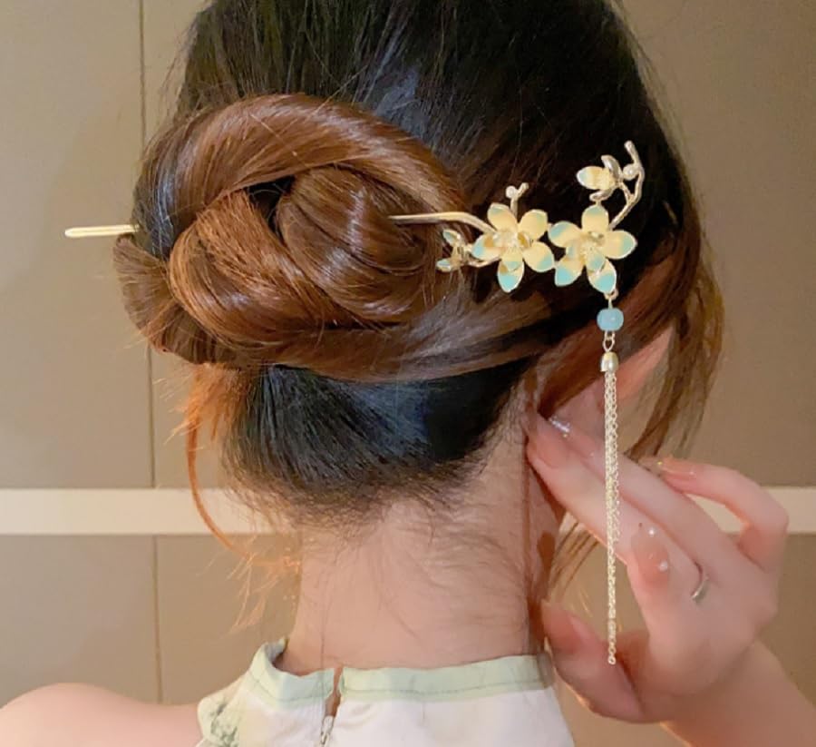 [MiaoMiao] Kanzashi (Japanese hair ornament) - Single piece - for Japanese clothing, kimono, formal kimono, yukata, etc. - Metal, antique style,