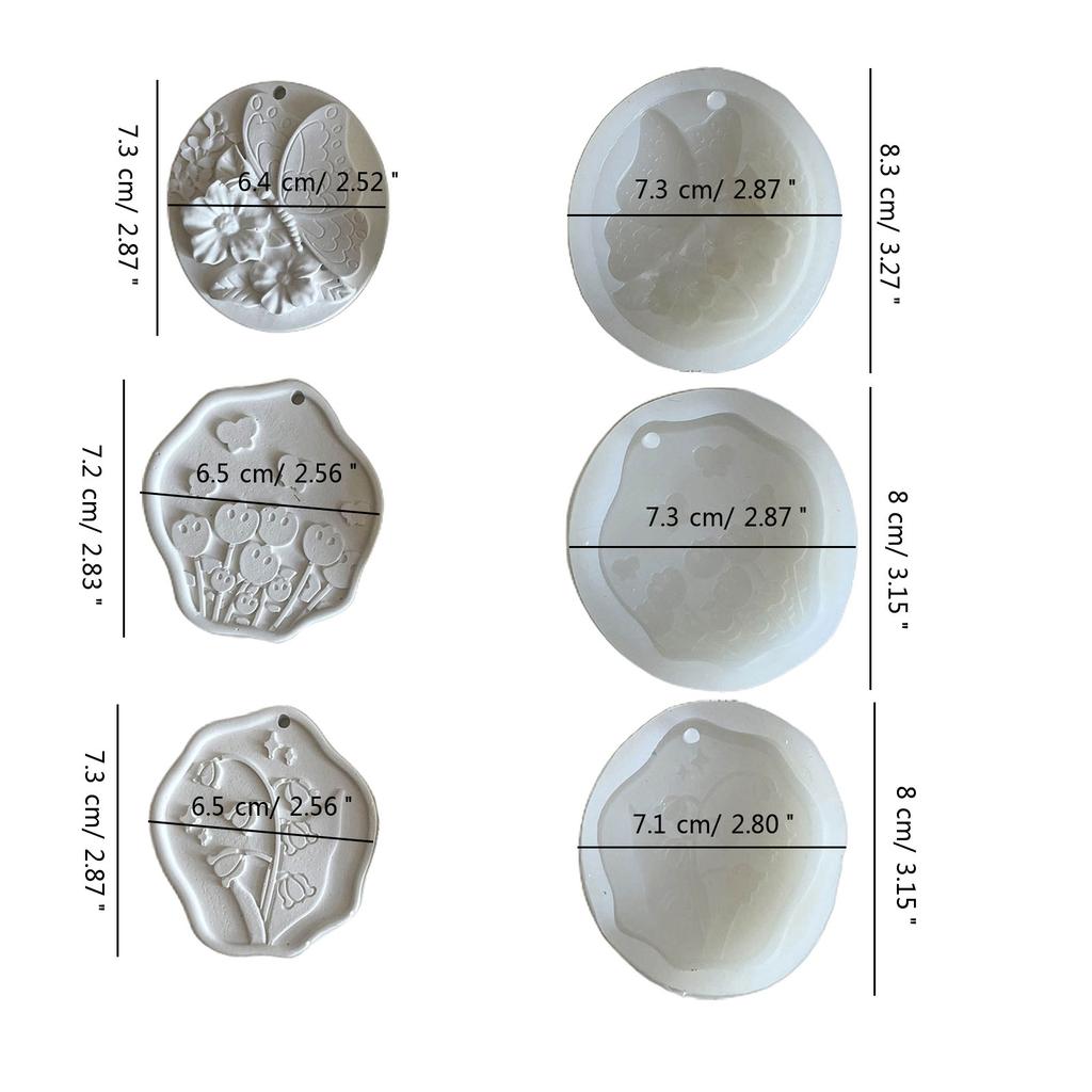 Flower Carved Resin Mold with Hole for DIY Art Craft Hanging Decorations Soap Gypsum Ornaments Valentine Gift Home Decor