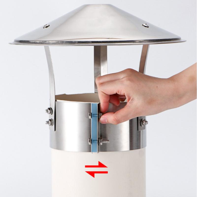 1PC Chimney Cowl Cap roof rain cap chimney Exhaust Hood Stainless Steel Exterior Wall Air Outlet Stove Pipe Protector Cover