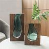 AB34-Flower Arrangement Bottle Modern Hydroponic Flower Holder Exquisite Wooden Glass Vase Transparent Flower Pot For Homestay