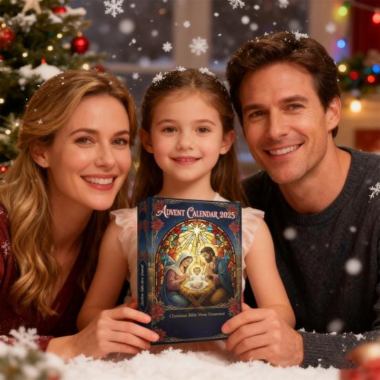 Adventskalender mit Bibelversen 2025 24-Tage Weihnachts-Countdown-Box mit Schriftkarten Religiöses christliches Geschenk