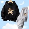 Funny Dabbing French Bulldog Dog Hoodie Set Casual Thin Hoodies + Pants Two-Piece Tracksuit Trendy Sportswear Set