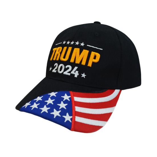 Unisex kšiltovka Trump 2024 Letter výšivka Krém na opalování s dlouhou krempou Anti-UV Nastavitelná dírka do culíku Venkovní čepice