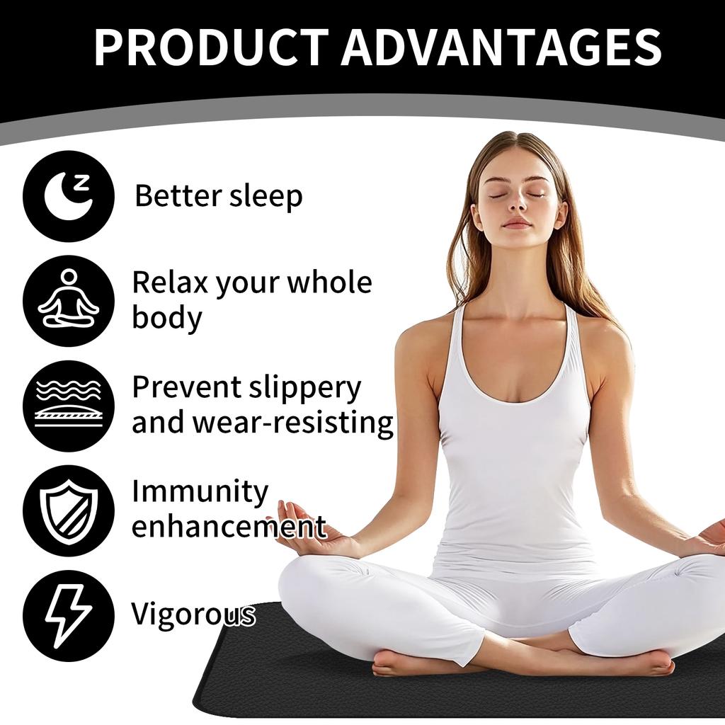 Grounding Mat for Sleep Energy Pain Relief Inflammation Balance Wellness Earth Connected Therapy for Grounding Conductive Rug