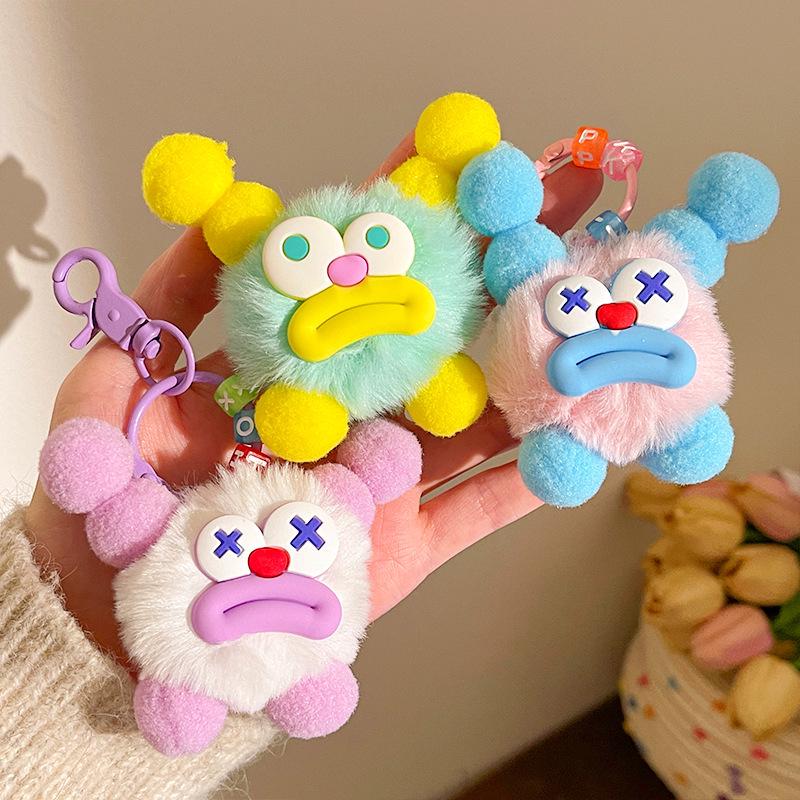 Adorable Fluffy Big Mouth Sausage Keychain - Perfect for Friends & Couples Gift Bag Pendant