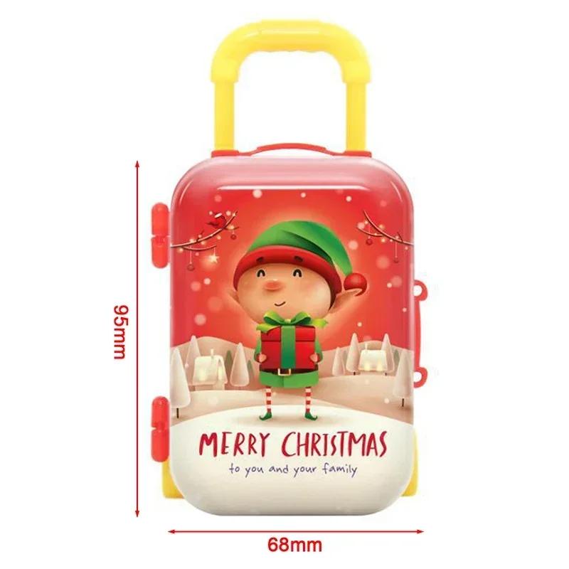 30PCS Doll Travel Suitcase Mini Size Carry-on Trolley Case Simulation Luggage Doll Accessories Christmas Candy Box Plastic