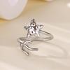 Stainless Steel Geometric Star Rings For Women Gold Color Star Grass Opening Ring Wedding Luxury Jewelry Gift