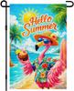 IVN Hello Summer Amingo Garden Ag 12x18 Inch Double Sided Burlap Tropical Beach Shirt Pink Bird Yard Decor For Outdoor L GGO